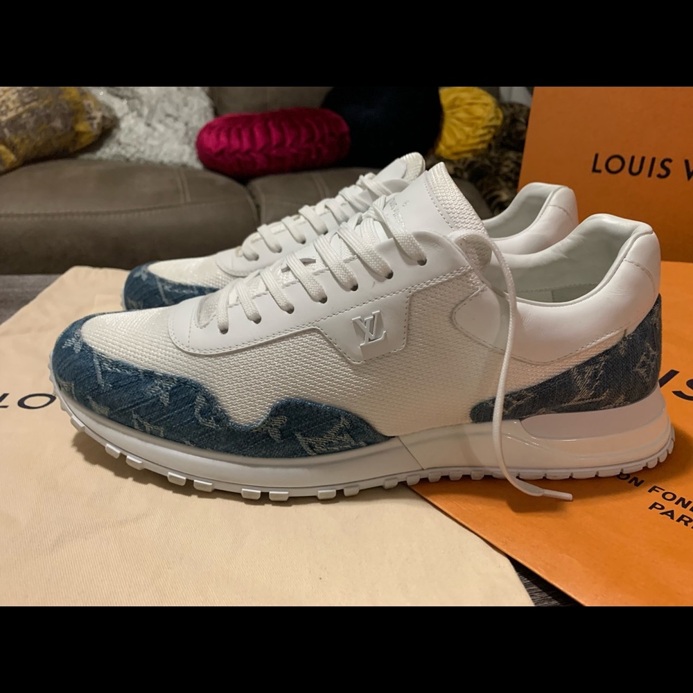 Authentic Louis Vuitton Run Away sneakers monogram denim leather size 11 - Picture 6 of 16
